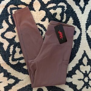 The Gym People Plum High-Waisted Leggings
